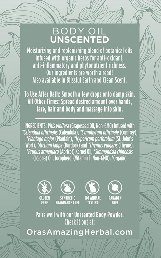 Ora's Amazing Herbal Unscented Moisturizer Travel Set, Touchy Skin Salve, Unscented Body Butter & Body Oil Set, Travel Size, Eczema and Senstivie Skin