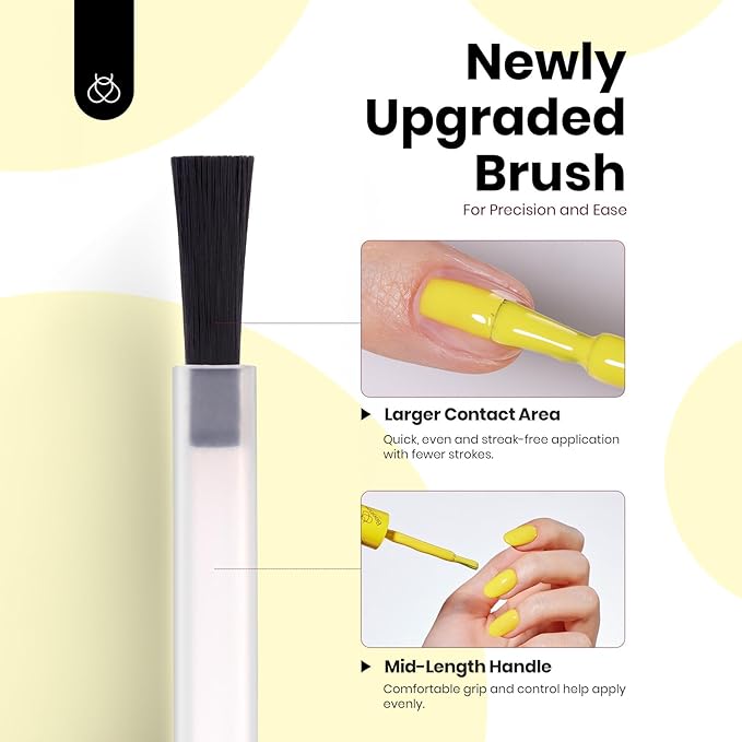 Beetles Yellow Gel Nail Polish - Sunrise Glow Bright Yellow Gel Polish, Hema Free Color Matching Bottles Glossy Finish for DIY Manicure Salon 0.5Oz