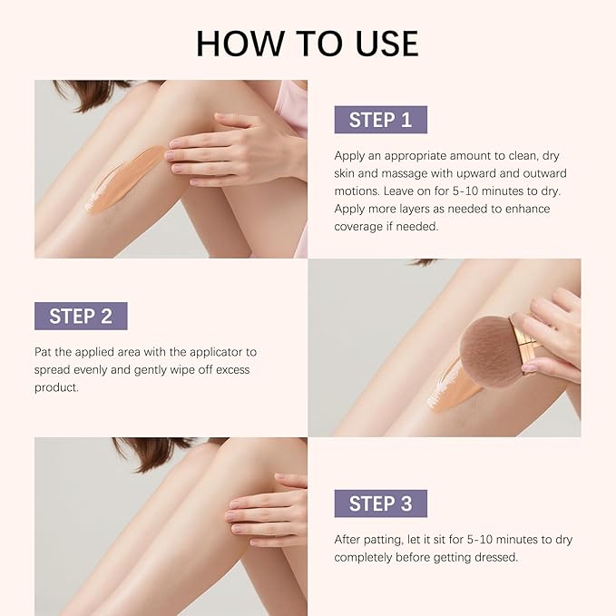 Body Coverage Perfector with Brush - Waterproof Leg & Body Makeup No Transfer, Tattoo & Scar Cover Up Full Coverage, Complexion Perfector for All Skin Tones (Golden Radiance)