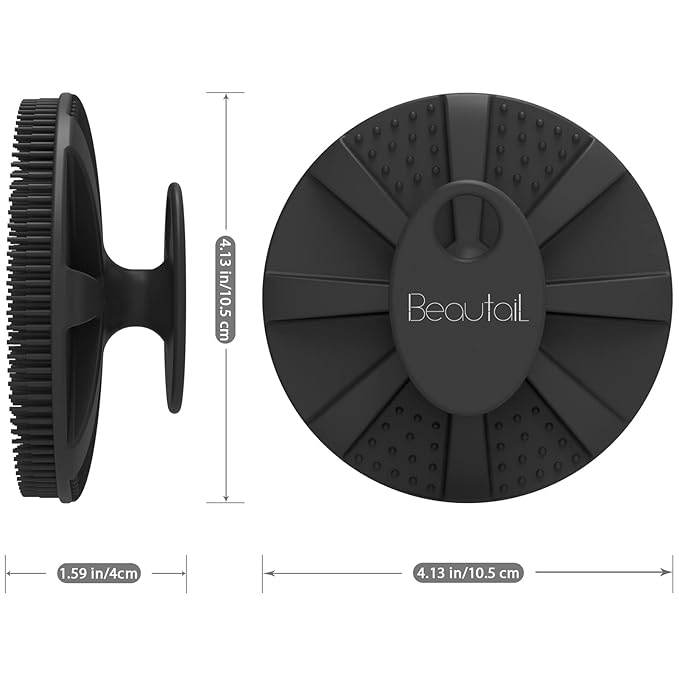 Silicone Body Scrubber 2 Pack, Gentle Bristles Shower Bath Brush, Lather Nicely, Soft Massage Body, More Hygienic Than Loofah, Gentle Exfoliating for Sensitive Skin, Green+Black