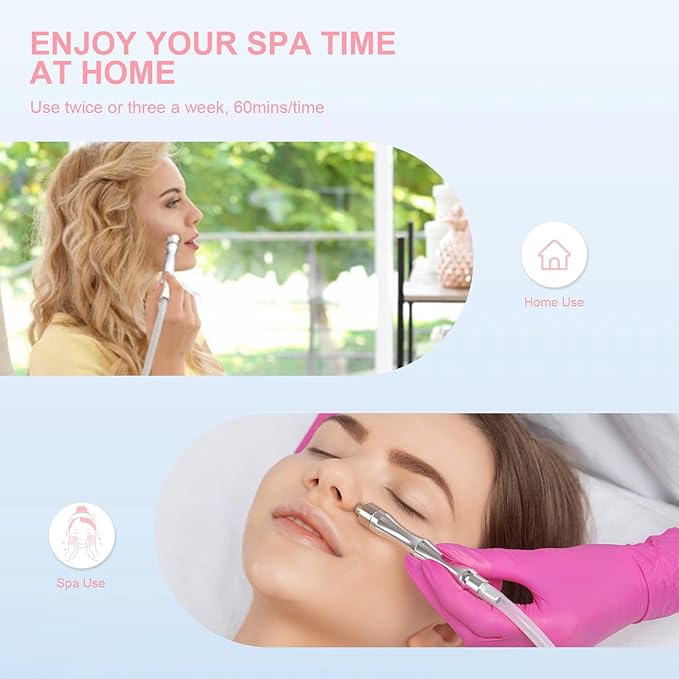 Diamond Microdermabrasion Machine Professional Beauty Facial Skin Care Equipment Microdermabrasion Device with Vacuum Spray for Salon Personal Home Use(Strong Suction Power: 65-68cmhg)