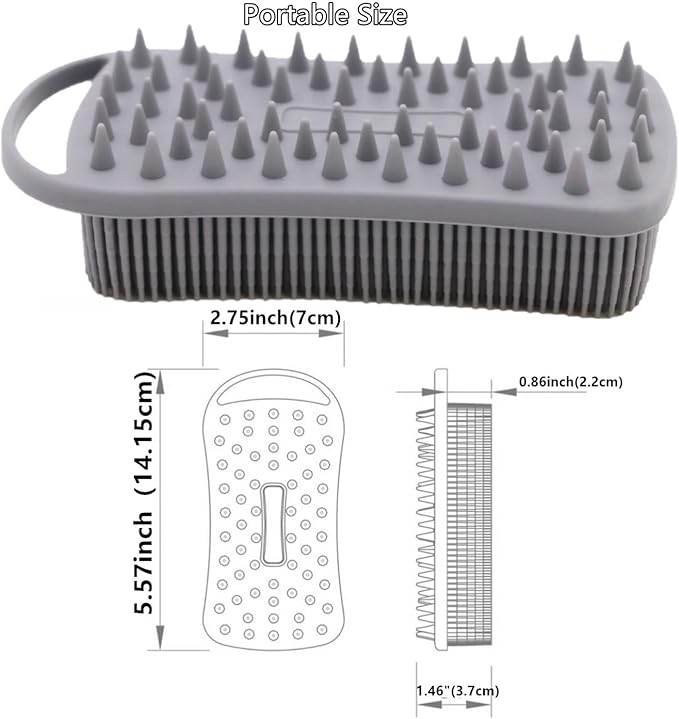 2Pack Dual Sided Silicone Body Scrubber for Exfoliating, Shower&Scalp Massage, 2 in 1 Bath&Shampoo Brush,Soft Body Exfoliator Silicone Loofah Shower Scrubber Brush for All Kinds of Skin