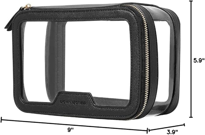 ROWNYEON Clear Makeup Case Toiletry Bag Multipurpose Travel Makeup Train Case Portable Cosmetic Organizer Transparent Storage Bag