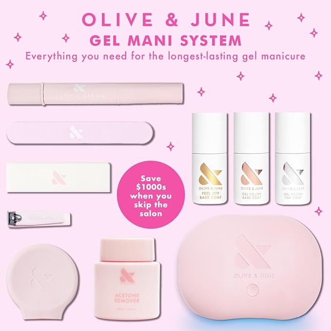 Olive & June Gel Polish | UV LED Nail Lamp Needed | Long Lasting Formula | Up to 21 Days of Wear | Damage-Free Removal | Salon-Quality Manicure, Pedicure at Home | Obsessed | Dark Ruby