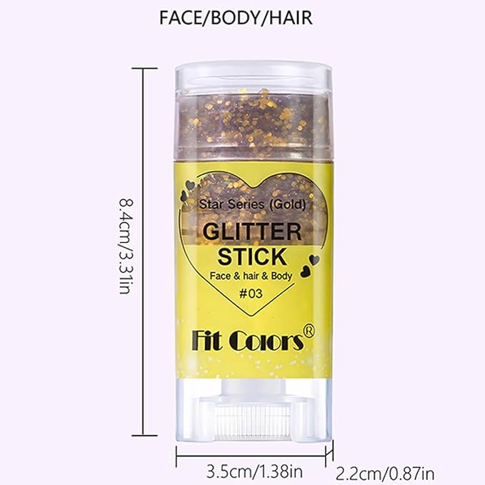 2Pcs Rainbow and Silvery Body Glitter Stick,Hair Face Glitter Gel Makeup for Kids Women,Sparkly Mermaid Face Paint,Singer Concert Outfit Festival Rave