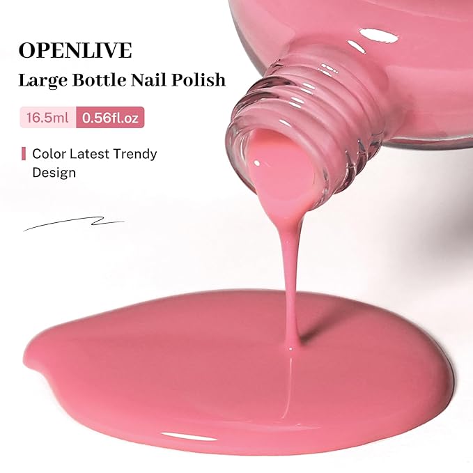 16.5ml Jelly Rose Pink Nail Polish Large Volume Quick Dry Nail Polish, Long Lasting Shine, Fingernail Toenail Nail Art DIY Home Travel Nail Art Gift