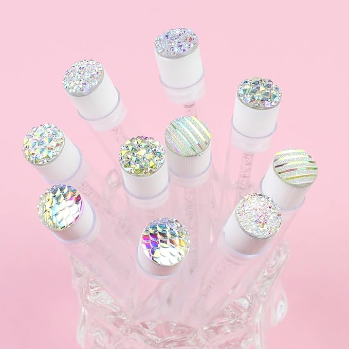 20 Sets Mascara Wand Tube Diamond Eyelash Spoolies Mascara Brushes Lash Brush Makeup Tool Applicator Eyelash Brush Tubes Makeup Brush (4C-Silver)