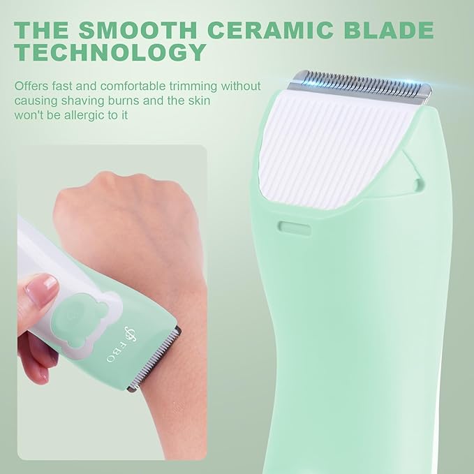 FBO Body Hair Trimmer Bikini Trimmer Electric Shaver - Rechargeable Electric Shaver - lPX7 Waterproof (Green)