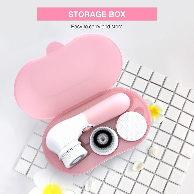 TOUCHBeauty Spin Brush Face Cleanser with 3 Brush Heads for Deep Cleansing Exfoliation and Massaging