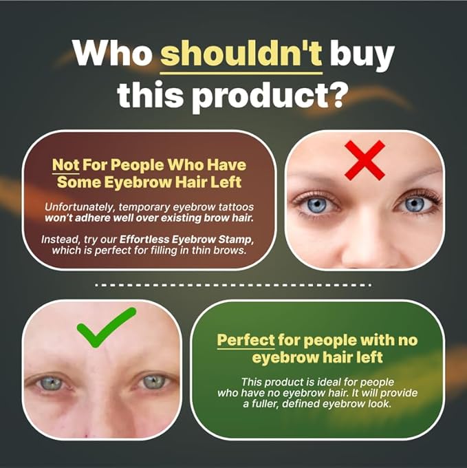 10 Pairs Medium Brown Temporary Eyebrow Tattoos, Waterproof and Smudge-Proof Medium Sassy Swerve Style Realistic Eyebrow Stickers for Women, Easy to Apply, Won't Work on Existing Brows