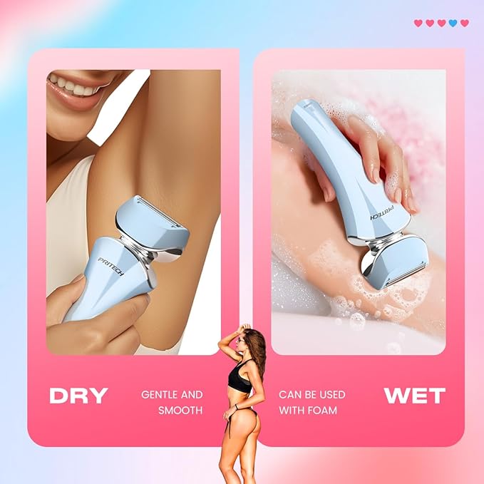 Electric Shaver for Women Rechargeable Wet Dry Electric Razor for Women, Waterproof Lady Shaver for Legs Arm Underarm Bikini Public Body Razor with One Extra Foil Blade