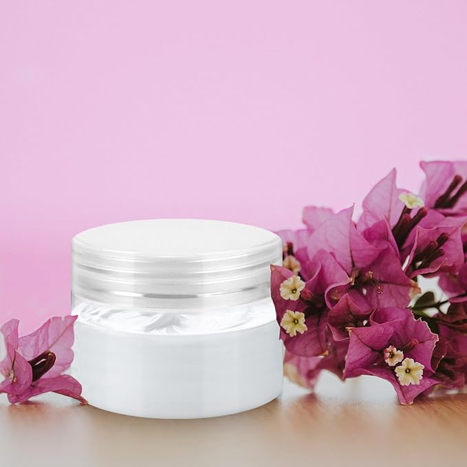 36 Pack 4 OZ Plastic Jars with Lids, BPA Free, Reusable, Refillable Transparent Cosmetic Containers for Bath Salts, Cosmetics, Powders, Beauty Product and Small Accessories - White