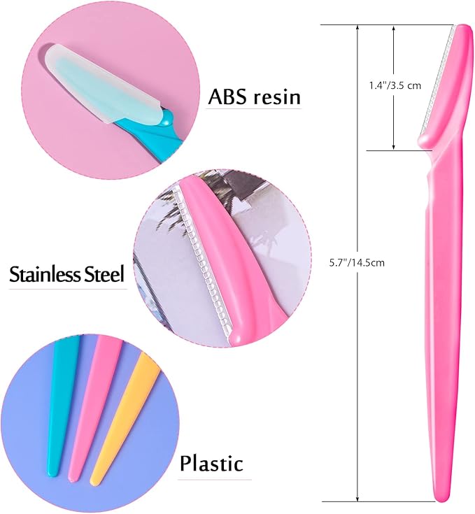 72 Pcs Eyebrow Razor, Face Razors Multipurpose Dermaplaning Tools Eyebrow Trimmer Shaper Shaver Facial Hair Removal for Women Men Body Use