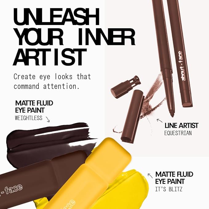 about-face Matte Fluid Eye Paint It's Blitz – High-Pigment Liquid Eyeshadow, Long-Lasting, No-Budge Matte Finish, Vegan & Cruelty-Free (Primary Yellow)