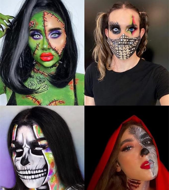 Go Ho Grey Face Paint Washable for Halloween Makeup,Creamy to Gel Water Based Grey Body Paint Full Coverage for Adults Children Cosplay SFX Zombie Vampire Makeup,Light Grey A,25g