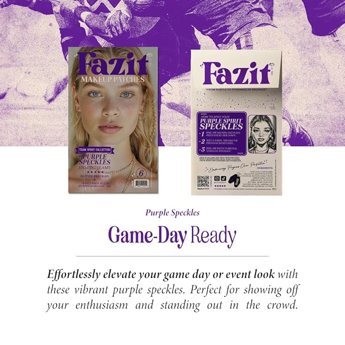 Fazit Makeup Patches - Face Makeup Patches - Beauty Face Makeup - Purple Speckles - Waterproof Purple Speckles - Temporary Face Purple Speckles For Women - 6 count