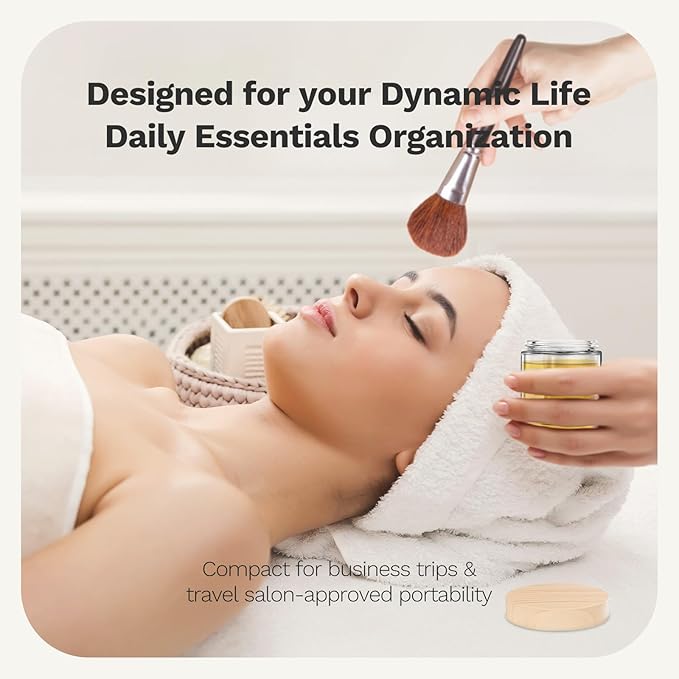 2 oz Glass Jars with Plastic Woodgrain Lids, Bumobum 48 pack Round Clear Cream Jars with Black and White Labels & Inner Liners, Empty Cosmetic Containers for Cream, Lotion, Ointment