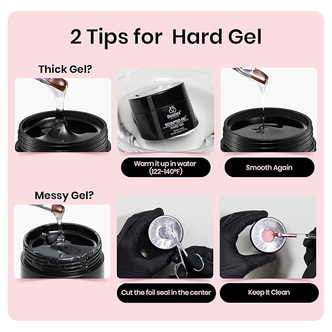 Beetles Hard Gel for Nails-Rose Dusk 1 oz 9 in 1 Nail Extension Sculpting High Hardness for Salon Professionals, Pink Builder Nail Gel, UV & LED Lamp Needed