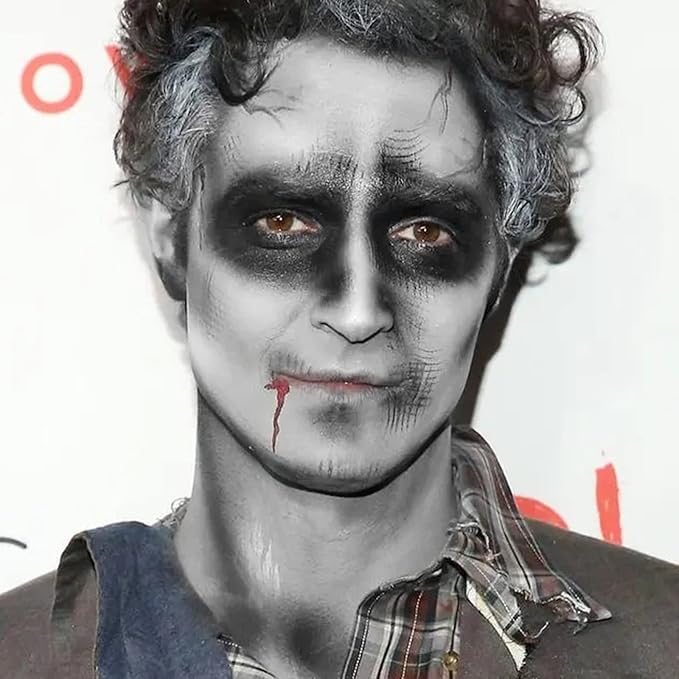 MEICOLY Light Grey Eye Black Stick,Waterproof Eye Black Baseball Softball Football Lacrosse,Gray Grey Face Body Paint Stick for Halloween SFX Zombie Grayscale Homestuck Cosplay Makeup