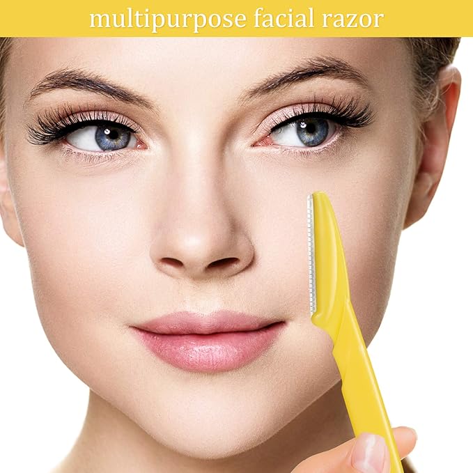 Boao 60 Pieces Eyebrow Razor Shaver Dermaplaning Tool Hair Shavers for Women and Man Face Microblades Shaper Trimmer with Precision Cover Skincare Party Favors