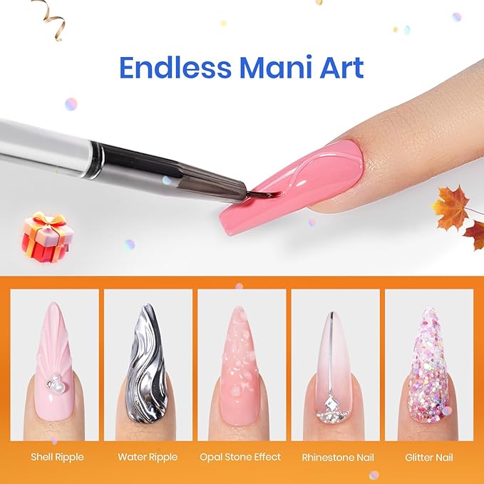 Beetles Hard Gel 8 in 1 60g Clear Scuplted Gel for Nail Extension Sculpting & Overlays High Hardness with Nail Accessories for Professional Use LED & UV Lamp Needed