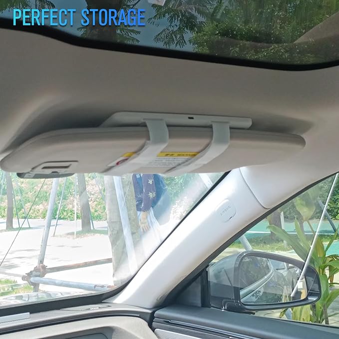 Car Vanity Mirror With Light,Rechargeable Car Sun Visor LED Makeup Mirror,Dimmable Touch Control Rear View Sun-Shading Cosmetic Mirror for Women Girl,LED Mirror for SUV RV Truck(White 1pcs)