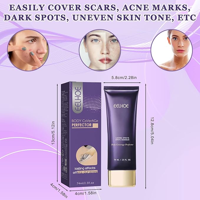 2Pcs Body Coverage Perfector, Natural Leg And Body Makeup Concealer, Tattoo Cover Up Makeup with Waterproof Lasting Effect, Long Last Body Foundation for All Skin Tones