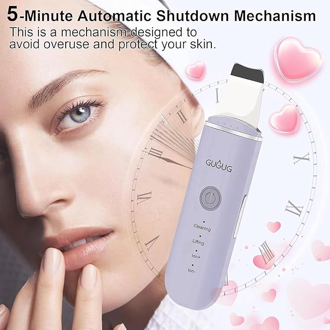 GUGUG Skin Scrubber Face Spatula Skin Spatula Pore Cleaner Blackhead Remover Tools for Facial Deep Cleansing-4 Modes, Purple
