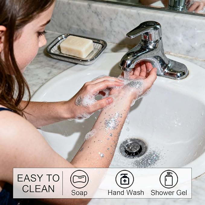 Face Body Glitter Set for Women and Kids, Silver Pink Gold Holographic Mermaid Sequins Chunky Glitter Makeup for Prom, Music Festival Rave Accessories, Mardi Gras, Halloween Themed Party