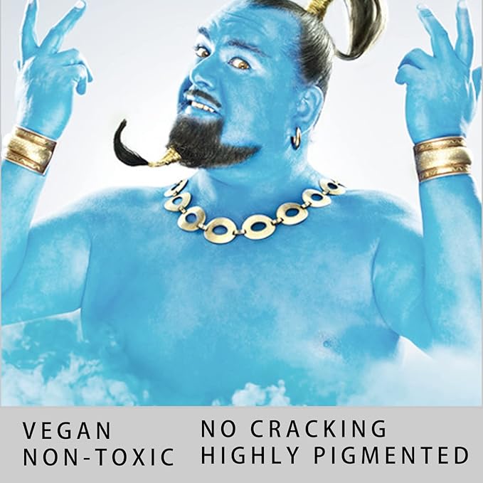 MEICOLY Light Blue Face Body Paint Stick,Pale Baby Blue Face Paint for Halloween SFX Cosplay Corpse Bride Avatar Sally Makeup,Waterproof Eye Black Stick for Baseball Softball Football Lacrosse