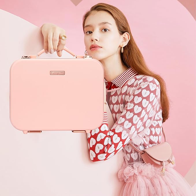 Travel Makeup Train Case With LED Lights, 3 Brightness Adjustable Portable Makeup Organizer, Professional Adjustable Divider Storage Waterproof Makeup Train Case Accessories and Toolboxes