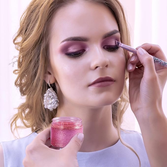 50 Pack 2 OZ Plastic Jars Round Clear Cosmetic Container Jar with White Lids, Eternal Moment Plastic Slime Jars for Lotion, Cream, Ointments, Makeup, Eye shadow, Rhinestone, Samples, Travel Storage