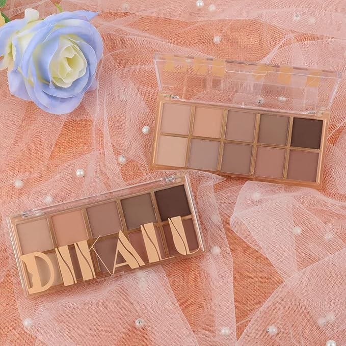 10 Colors Nude Pink Matte Eyeshadow Palette,Neutral Nude Eye Shadow Palette,Long Lasting Waterproof Travel Size Makeup Pallete,Vegan,Cruelty -free