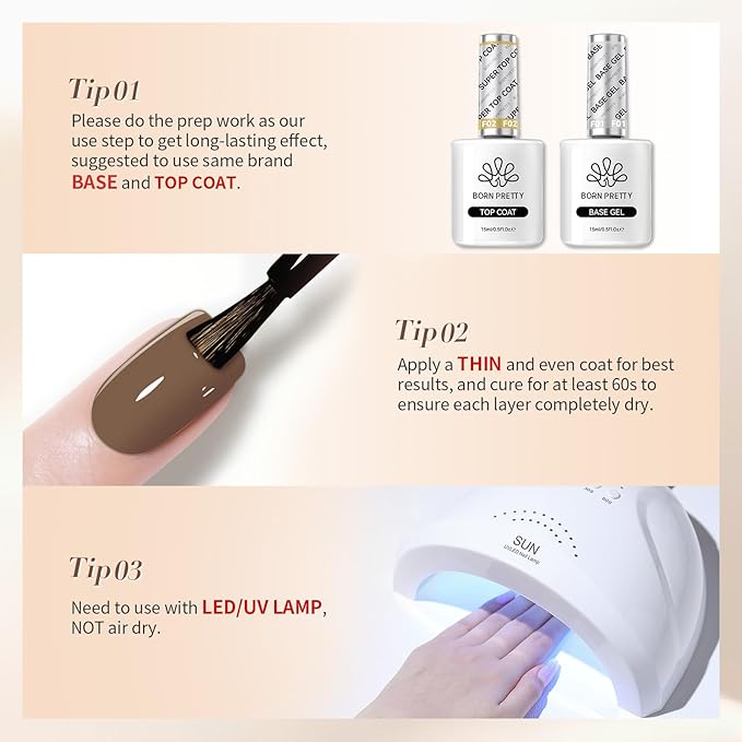 BORN PRETTY Nude Gel Nail Polish,Cream Beige White,Nude,Khaki,Brown,Chocolate Neutral Skin Tone Gel Polish Kit Soak Off Nail Art Manicure DIY Design Collection for Home and Salon