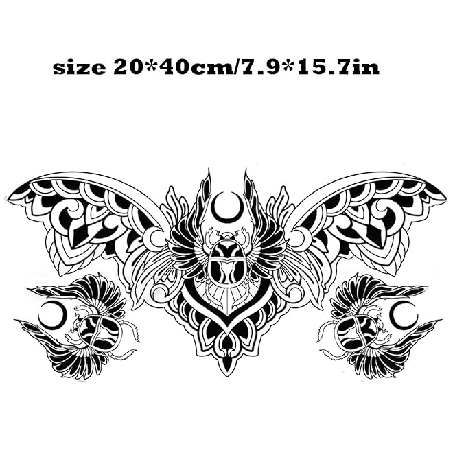 Large Temporary Tattoos Women Temporary Neck Tattoos Temporary Realistic Flower Chest Tattoo for Adults (Temporary Tattoos Sticker 28)