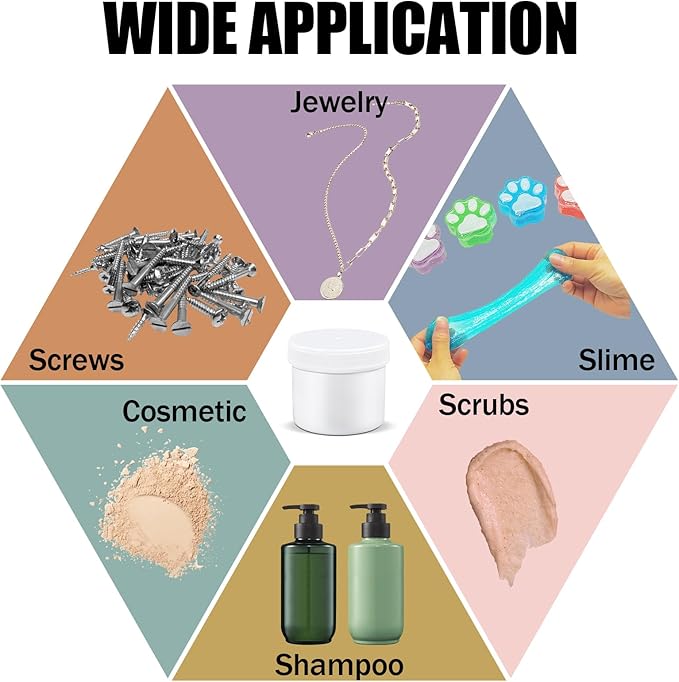 ASEVAT 3.4 oz Leak Proof Travel Jars for Creams, Refillable Plastic Csmetic Jars, Travel Containers for Creams, Lotion Containers with Lids, Travel Cream Container for Face Creams (White)