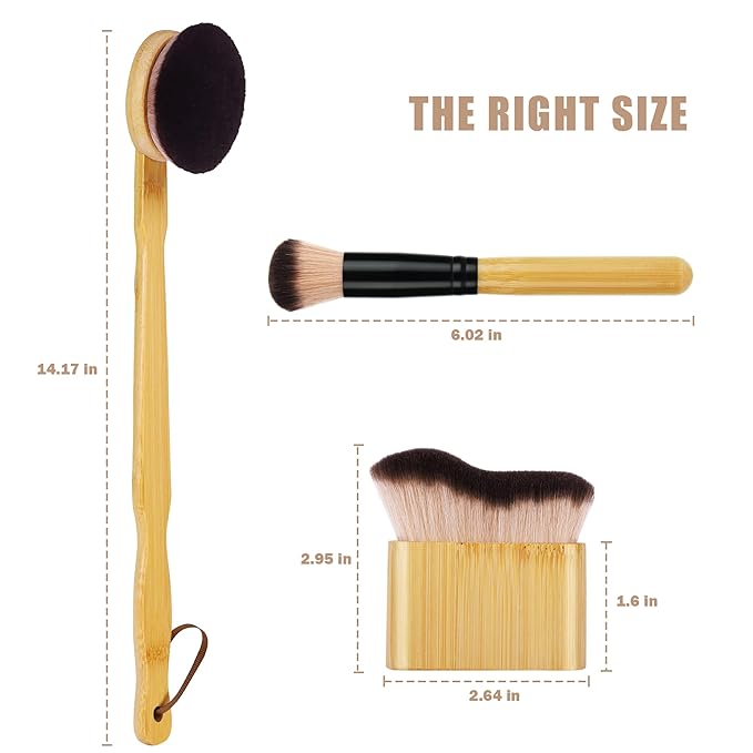 3 Pcs Self Tanner Brush Self Tanning Brush for Self Tan Brushes Kabuki Body Brushes for Self Tanner Back Applicator Self Tan Blending Makeup brush Self Tanner Face Brushes Back Lotion Applicator