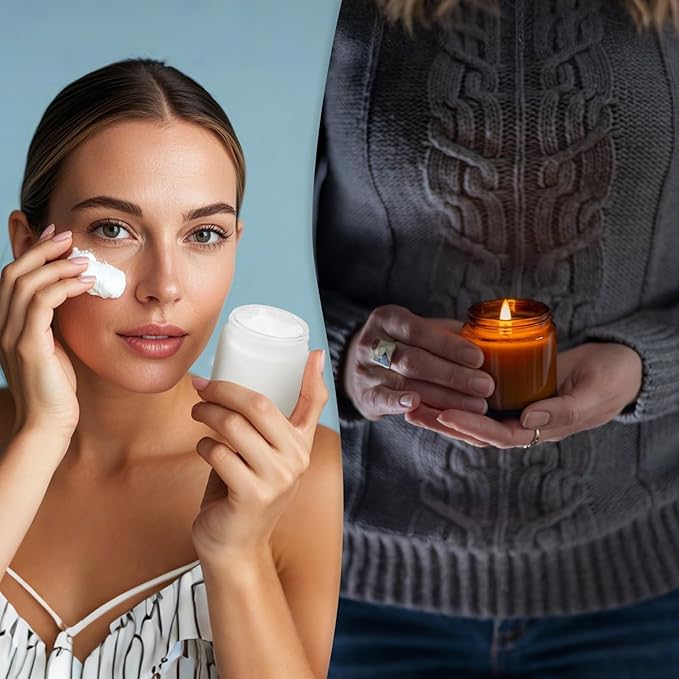 4 oz Amber Round Glass Jars with Black Lids 24 Pack- Portable Empty Glass Containers with Inner Liners for Cosmetic, Food Storage, Body Butters, Body Butter, Candle Jars