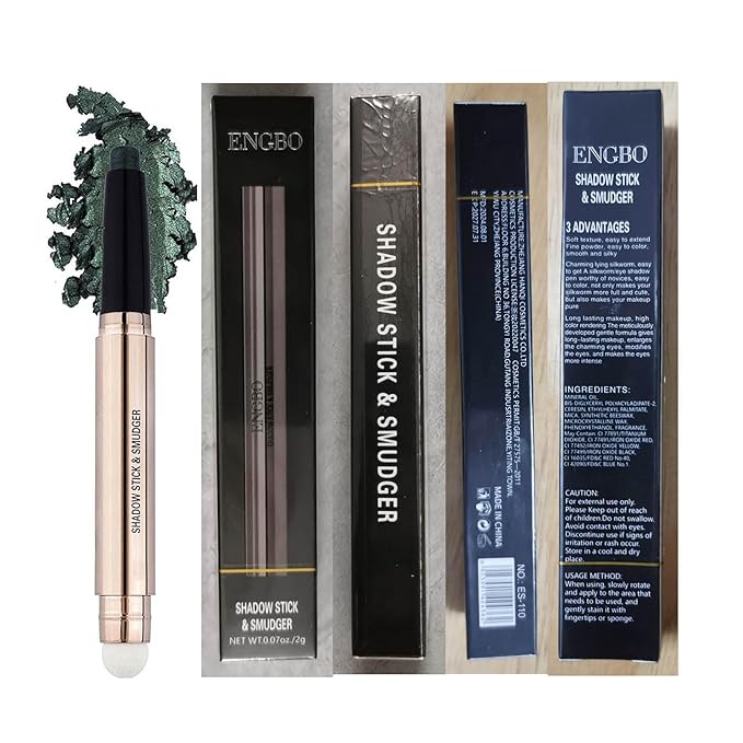 Green Eyeshadow Stick Halloween Makeup Cream Shimmer Single Eyeshadow Pencil Crayon, Hypoallergenic Waterproof Long Lasting Eye Shadow Stick High Pigment Eye Highlighter Pen(Green Shimmer#11)