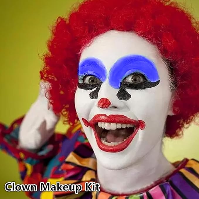 Go Ho Professional Clown White Face Body Paint Washable(2.37oz/pc),Water Based Cream White Body Paint,Halloween Costumes Cosplay SFX Goth Skeleton Zombie Vampire Clown Makeup