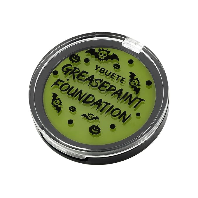 Ogre Green Foundation Oil Based Face Paint, Professional Green Greasepaint for St. Patrick's Day, Halloween Face Painting for Witch Shrek Hulk Goblin Monster for Adult Carnival & Costume Party