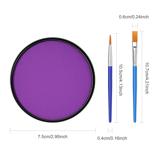 Purple Face Body Paint Makeup 30G,Professional Stage Screen Halloween,Face Body Paint Makeup for Halloween Costume Theater Dress-Up Ursula Sea Witch Widowmaker Amethyst Makeup-09
