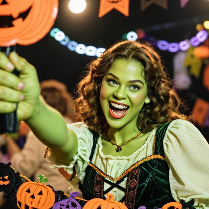 Ogre Green Face Paint with Setting Powder and sponge,1.01 Oz Water Based Full Coverage Green Body Paint,Halloween Face Painting Kit SFX Makeup Cosplay Monster Costume for Adults & Kids