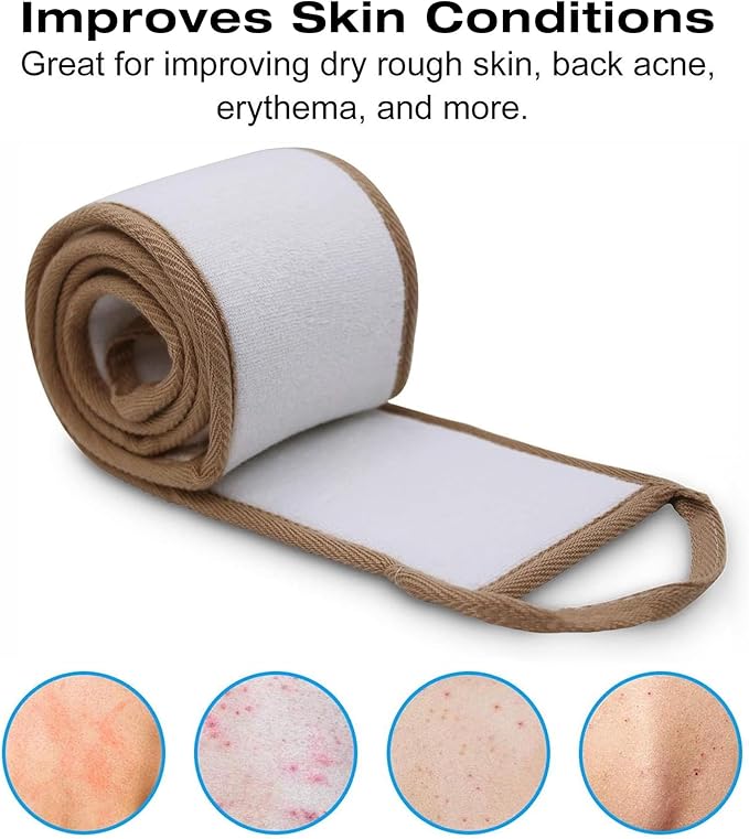 50 Inch Extra Long Natural Exfoliating Loofah Luffa Back Scrubber for Shower for Men Women, Deep Clean & Invigorate Your Skin Back Scrubber