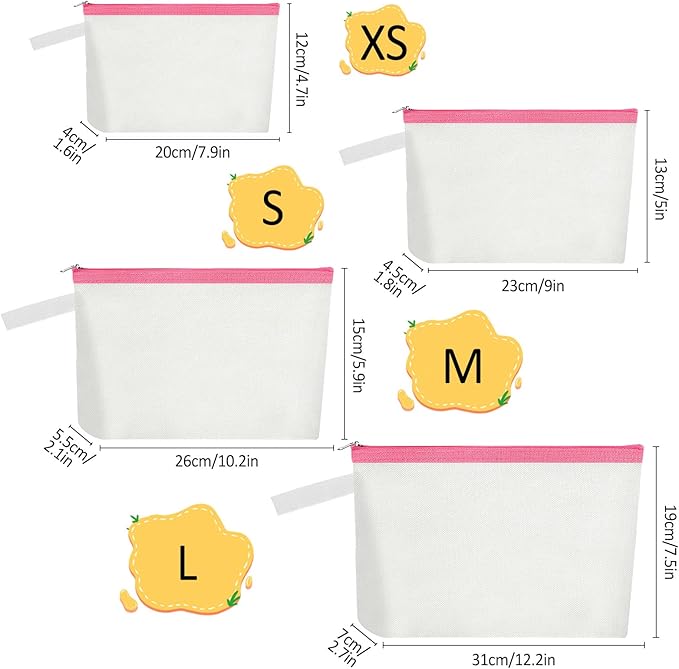 10 Pieces Cotton Canvas Makeup Bag with Bottom and Strap, Multi-Purpose Cosmetic Bag with Zipper Travel Toiletry Pouch, Blank DIY Craft Bag (Multicolor 01, S)