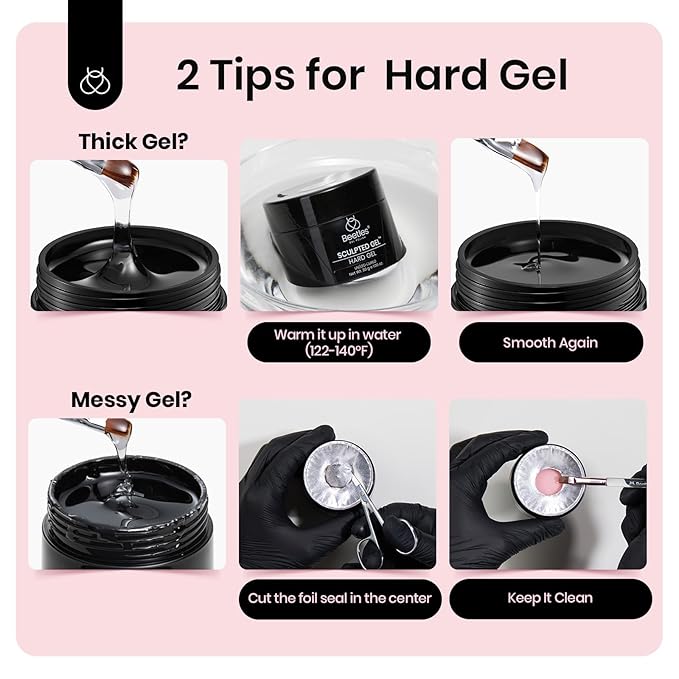 Beetles Low Heat Hard Gel Kit,Mint Sheer 2 Pcs 9 in 1 Nail Extension Sculpting Apex Building for Salon Professionals,Clear Builder Nail Gel,Fall Nails,UV & LED Lamp Needed