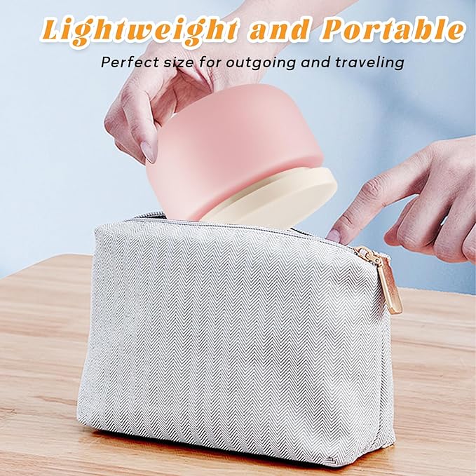 4 Pack 8 OZ Plastic Jars Round Cosmetic Container with Lids,Wide Mouth Soft Slime Jars for Lotion,Hand Cream,Ointments,Makeup,Body Butter,Rhinestone,Samples Pot Travel Make Up Storage (Pink)