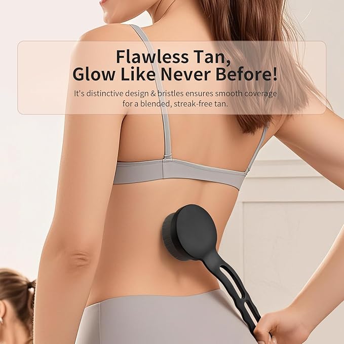 docolor Self Tanner Back Applicator, Plastic Long Handle Back Tanning Applicator Large Body Makeup Brush Vegan & Cruelty Free Self Tanner Brush For Self Tanner, Sunscreen, Bronzer, Foundation