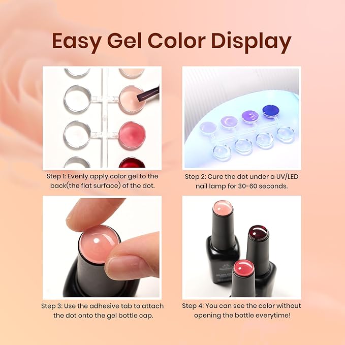 Beetles Pink Jelly Gel Nail Polish, 8Pcs Nude Brown Nails Sunset Rose Collection Gel Polish Nails Art Soak off Uv LED Manicure Gift Set Nail Trend Gift for Women