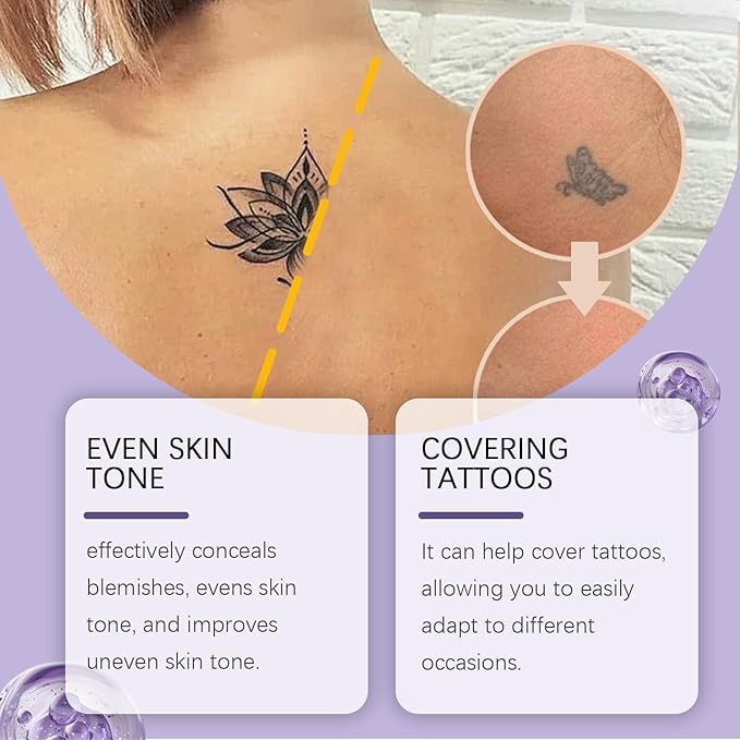 All Over Complexion Perfector, Body Coverage Perfector, Tattoo Cover-up Makeup, Transfer-Resistant Body Makeup, Long Last Body Foundation(2PCS Dark Brown)